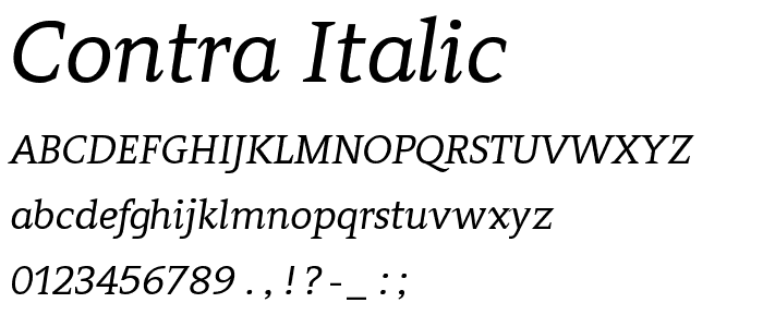 Contra Italic font
